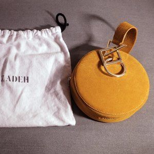 Tara Zadeh Yellow Azar Suede Bracelet Bag
